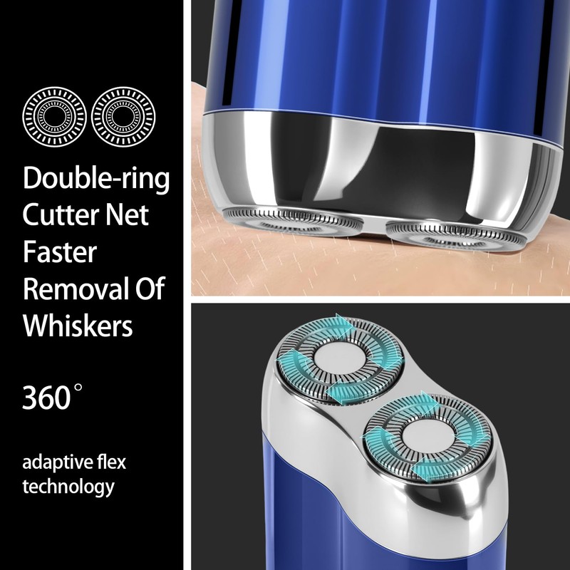Mini Electric Shaver for Men Women, Pocket Dual Head Shaver