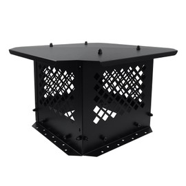 Semetall Chimney Cap - 10" x 10" Square Chimney Cover - Chimney Rain Caps - Fireplace Chimney Caps for Outside Existing Clay Flue, Black (Pack of 1)