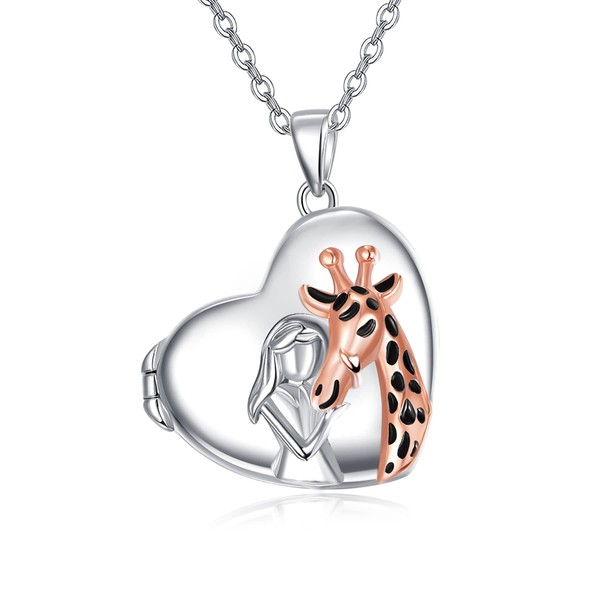 praymos Giraffe Necklace for Girls Photo Necklace 925 Sterling Silver