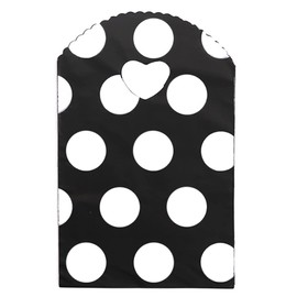 Joyhey 100 Count 5" x 8" Small Plastic Merchandise Bags, Shopping Bags, Retail Bags, Gift Bags with Die Cut Handles - White Polka Dot (More Patterns Available)