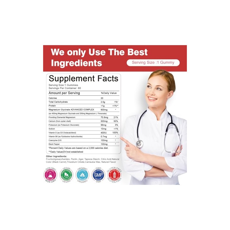 Magnesium Glycinate Gummies with Potassium and Vitamins