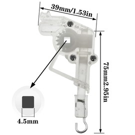 AYLIFU -4 PCS Wand Tilter Mechanism Heavy Duty Low Profile Wand Tilter Square Gear Hook Connection for 2" Low Profile Horizontal Blinds (Square Gear)