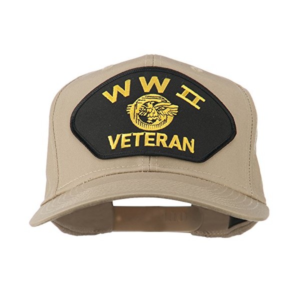 e4Hats.com WW2 Veteran Military Patch Cap - Khaki OSFM