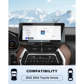 2023 2024 2025 Venza Screen Protector - For Toyota Venza (XLE/Nightshade Edition/Limited) 12.3Inch Touchscreen, 2025 Venza Accessories 9H Tempered Glass Infortainment Cover Anti-Fingerprints Scratch