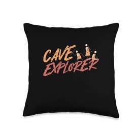 Caves Research Extreme Sports Caver Gift Explorer Spelunking Cave Diving Diver Speleology Throw Pillow, 16x16, Multicolor