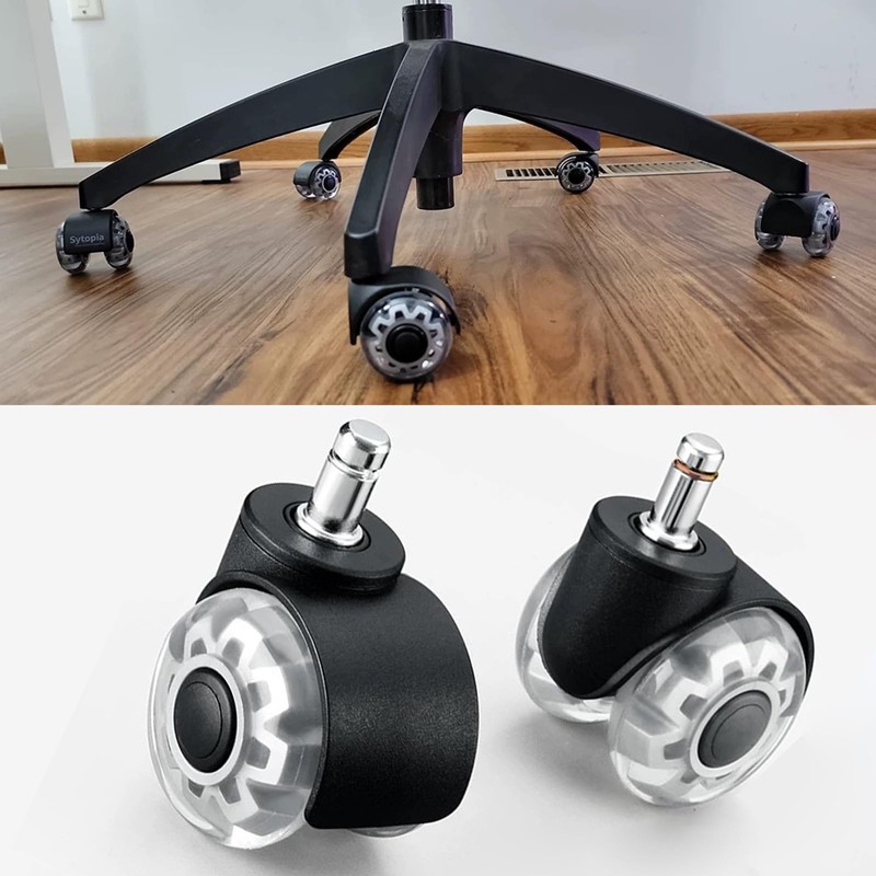 GIONAR Office Chair Wheels Set of 5, 11x22mm Rubber Castors