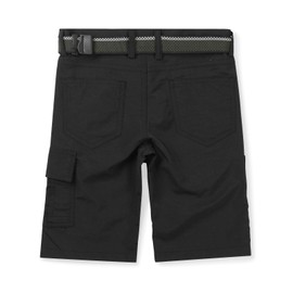 OCHENTA Kids Boy's Youth Quick Dry Elastic Waist Outdoor Cargo Shorts, Hiking Camping Fishing Black Tag 170-11-12 Years