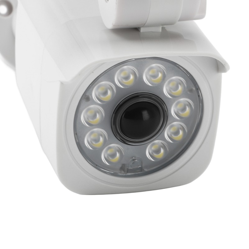 Solar Powered Fake Security Camera with Light IP65 Waterproof Simulated