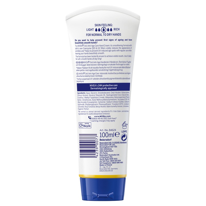NIVEA 3in1 Anti-Age Hand Cream 100ml