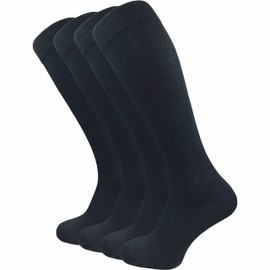 GAWILO Women's & Men's Compression Stockings (4 Pairs) | Support Stockings | Travel & Flight Knee Socks Made of Breathable Cotton, black