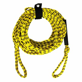 Boat Tow Rope with Floating Foam for Tubes for Boating,Heavy Duty Tube Rope for Tubing,Ski Rope for Water Skiing,60FT,1-6 Riders Towable Tube,with Store Bag,Yellow and Black