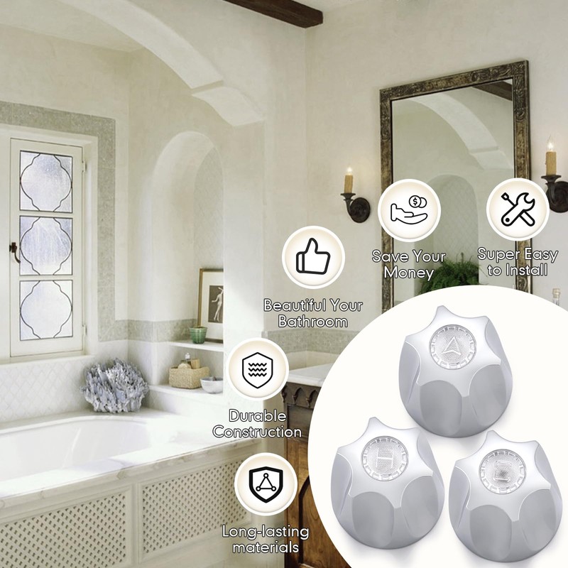 Shower Knobs 3 Piece Replacement for Fit for Price Pfister