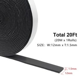 Foam Insulation Tape self Adhesive,Weather Stripping for Doors and Windows,Sound Proof soundproofing Door Seal,Weatherstrip,Pipe Cooling, Air Conditioning Seal Strip (W:1/2in xT: 1/16in XL: 66Ft)