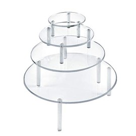 Azar Displays 515307 4-Piece Acrylic Round Riser Set Display, Retail Plastic Stands for merchandising â Retail Pedestals in 4 different sizes