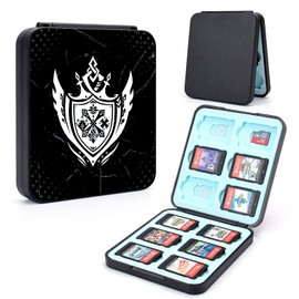 DLseego Aufbewahrungsbox für Spiele der Switch/Switch OLED/Switch Lite, Protable Spielkarte Tasche Organizer mit 12 Spielkarten-Slots und 12 Micro SD Card Slots,Abzeichen