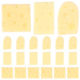 Resin Crafts 60pcs Simulated Mini Cheese Mini Toy Food Toy Lifelike Fake Cheese Fake Cakes Dessert Model Yellow Props Delicate Resin Food Decor Cheese Models Photo Props