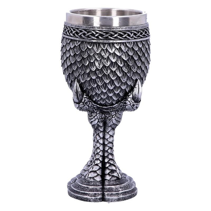 Nemesis Now U4708P9 Grey Scale Dragon Claw Goblet 16.7cm, Resin