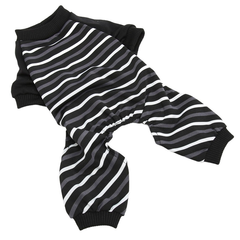 Dog Pajamas Warm Comfortable Stretchy 4 Legs Striped Dog Pajamas