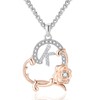 Mesovor Rose Heart Necklaces for Women, Initial Letter Pendant Necklace