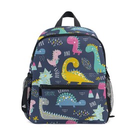 ALAZA Children's Backpack with Chest Strap, Kids Schoolbag Cute Funny Dinosaurs Students Bookbag for Boys Girls