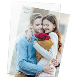 Icona Bay 6x4 Picture Frame Heat-Strengthened Glass Replacement (6 x 4, 2 Pack) 6 by 4 Photo Frame Replacement Glass, 6x4 Inches Real Glass Cover