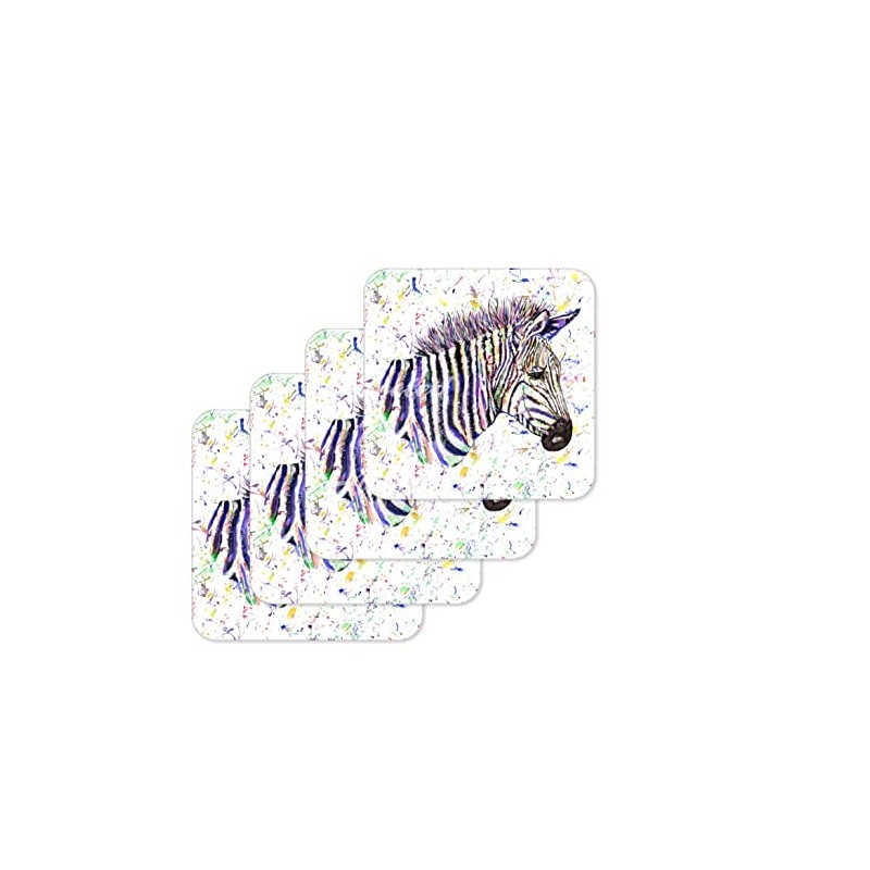 Coaster Zebra Wildlife animal Coasters Watercolour Art Gift Work Office