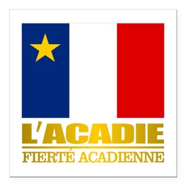 CafePress Acadian Flag Square Car Magnet 3 X 3 Square Car Magnet, Magnetic Bumper Display