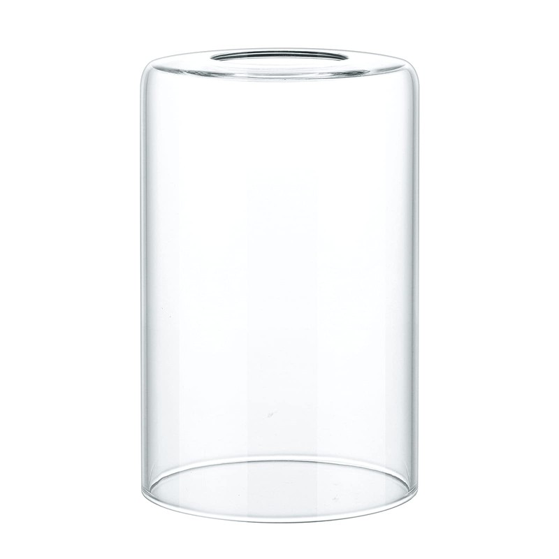 Skelang Clear Lip-less Glass Lamp Shade, Cylindrical Light Cover with