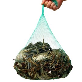 100 PCS Plastic Mesh Bags for Produce Seafood Fruit & Vegetable 24 Inch Seafood Boil Bag for Crawfish Crab Shellfish Cooking (Green-100PCS)