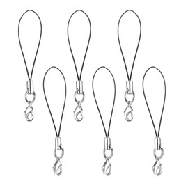 HiSumato Double Marcan Lobster-Hook Strap Part (6 Black with Lobster Clasp))