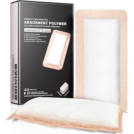 EVERLIT Silicone Super Absorbent Dressing with Border | Sterile Self-Adhesive SAP Bandage Pad for High Absorbency & Reduced Risk of Maceration | Advanced Wound Care for Heavily Exudating Wound 4x8