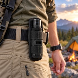Flashlight Belt Holster for Hands-Free Carry – 360° Rotating Clip Holder for Work, Outdoor and Everyday Use