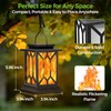 BOBKID 2 Pack Solar Lanterns Outdoor Waterproof, Flickering Flame Outdoor