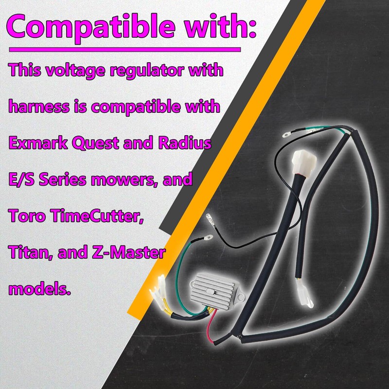 136-7879 Voltage Regulator with Harness,Compatible with Exmark Quest Radius E/S