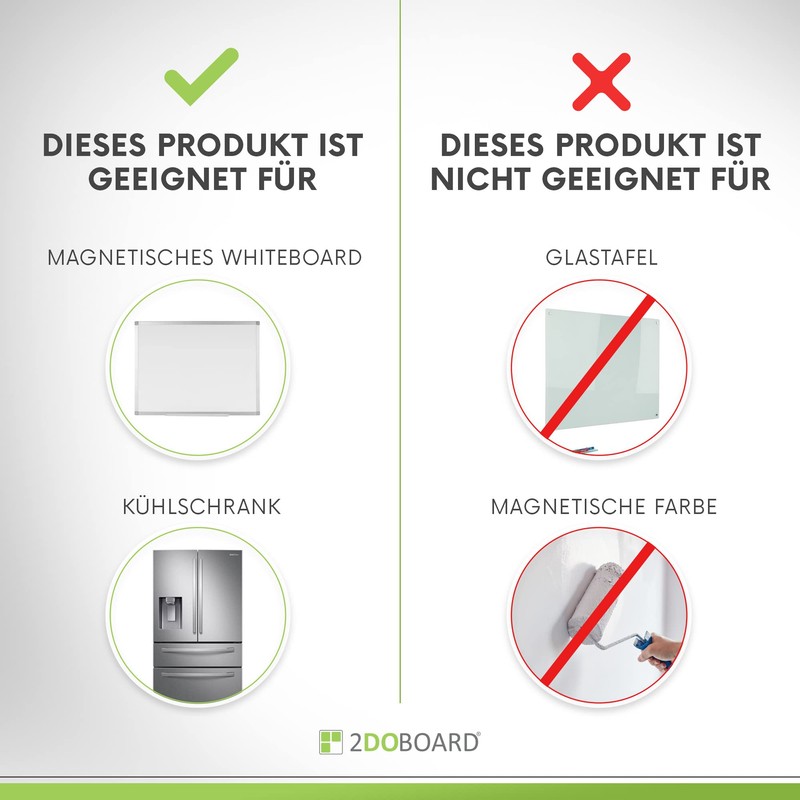 2DOBOARD Writable Magnets - 7.5 x 7.5 cm White -