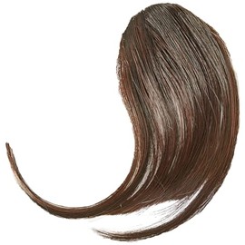 Copete Postizo Sintetico Con Clip Peluca Fleco Invisible Flequillo Falso (Castaño Oscuro) * 16 cm de Largo * Resistente al Calor (<160°)