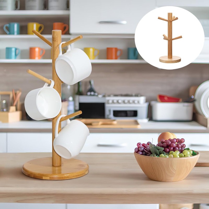 Shirene Wooden Cup Stand, Bamboo, Wooden Cup Holder, Pretzel Holder,
