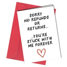 Funny Rude BIRTHDAY CARD / VALENTINES CARD Anniversary Card Stuck with me Forever #1228