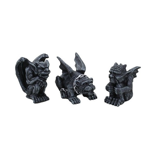 Pacific Giftware 2.75 Inch Miniature Gargoyles Statue Figurines, Set of Three
