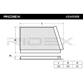 Ridex 424I0068 Cabin Air Filter Dust Filter, Pollen Filter, Microfilter