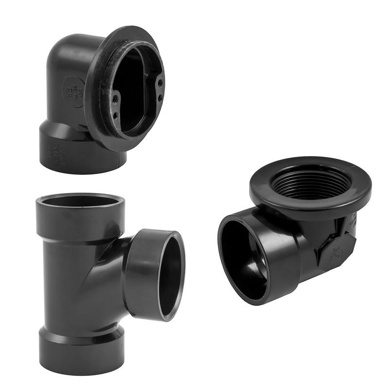 Westbrass Illusionary Overflow, Sch. 40 ABS Plumbers Pack with Tip-Toe