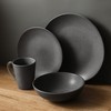 Stone Lain Grao Stoneware 16-Piece Dinnerware Set, Grey