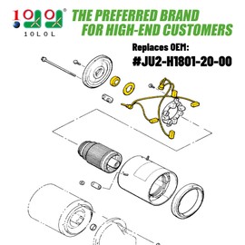10L0L Golf Cart HITACHI Motor Brush Kit for Yamaha DM430-06, Motor Brushes Suitable for Yamaha G14- Electric, G16- Electric, G19- Electric, G20- Electric, G22- Electric, G21- Gas, OEM #JU2-H1801-20-00