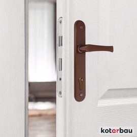 KOTARBAU® Door Handle 90 mm Right Left for Profile Cylinder Brown Door Fitting Door Handle Door Handle Set Room Door Latch Aluminium