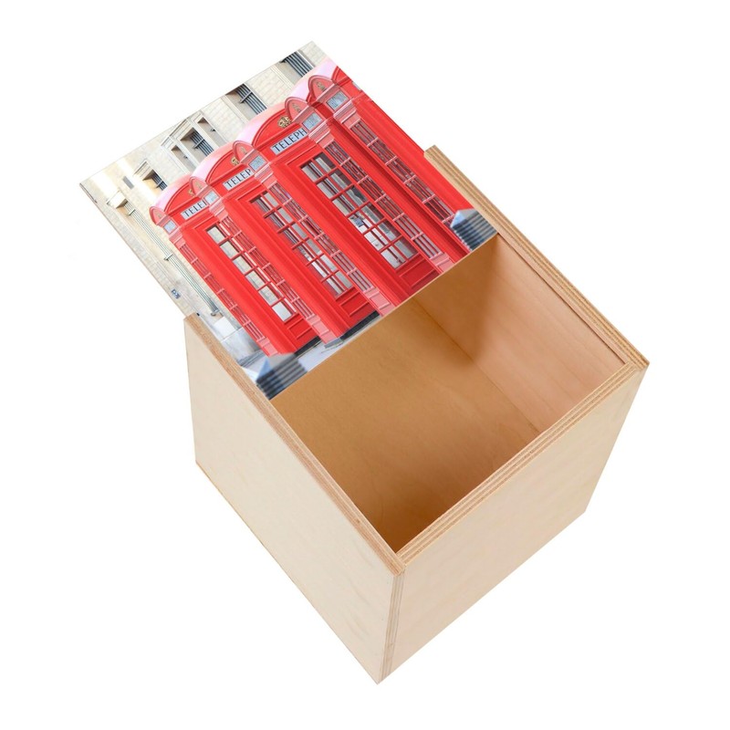 Wooden Box - Telephone Booths Red London England (10 x