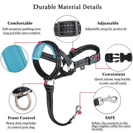 BARKLESS Dog Head Collar, No Pull Head Halter with Soft Padding, Reflective Soft Padded Snout Harness for Large Dogs, Labrador, Golden Retrievers, German Shepherd