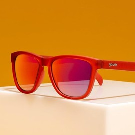 goodr Phoenix At A Bloody Mary Bar Polarized Sunglasses for Men & Women, Medium Sized (OG), Dark Red Translucent Frames with Rose Mirrored Reflective Lens, UV400 Protection, No Slip, No Bounce, Red