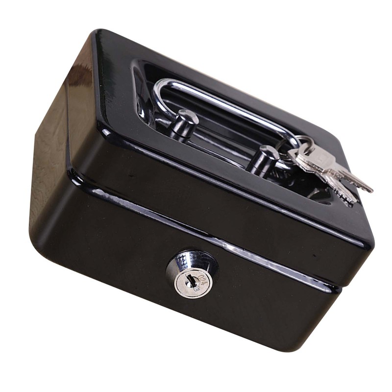 Cash Box with Money Tray Metal Storage Safe Lock Box