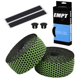 EMPT ES-JHT020 EVA Road Handlebar Tape, Cushion EVA Bar Tape, Road Pista Drop Handlebar Tape, *End Caps, End Tapes Included (Green & Black Honeycomb (Green))