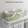 Plastic Shower Caddy Basket,Storage Basket with Handle Green
